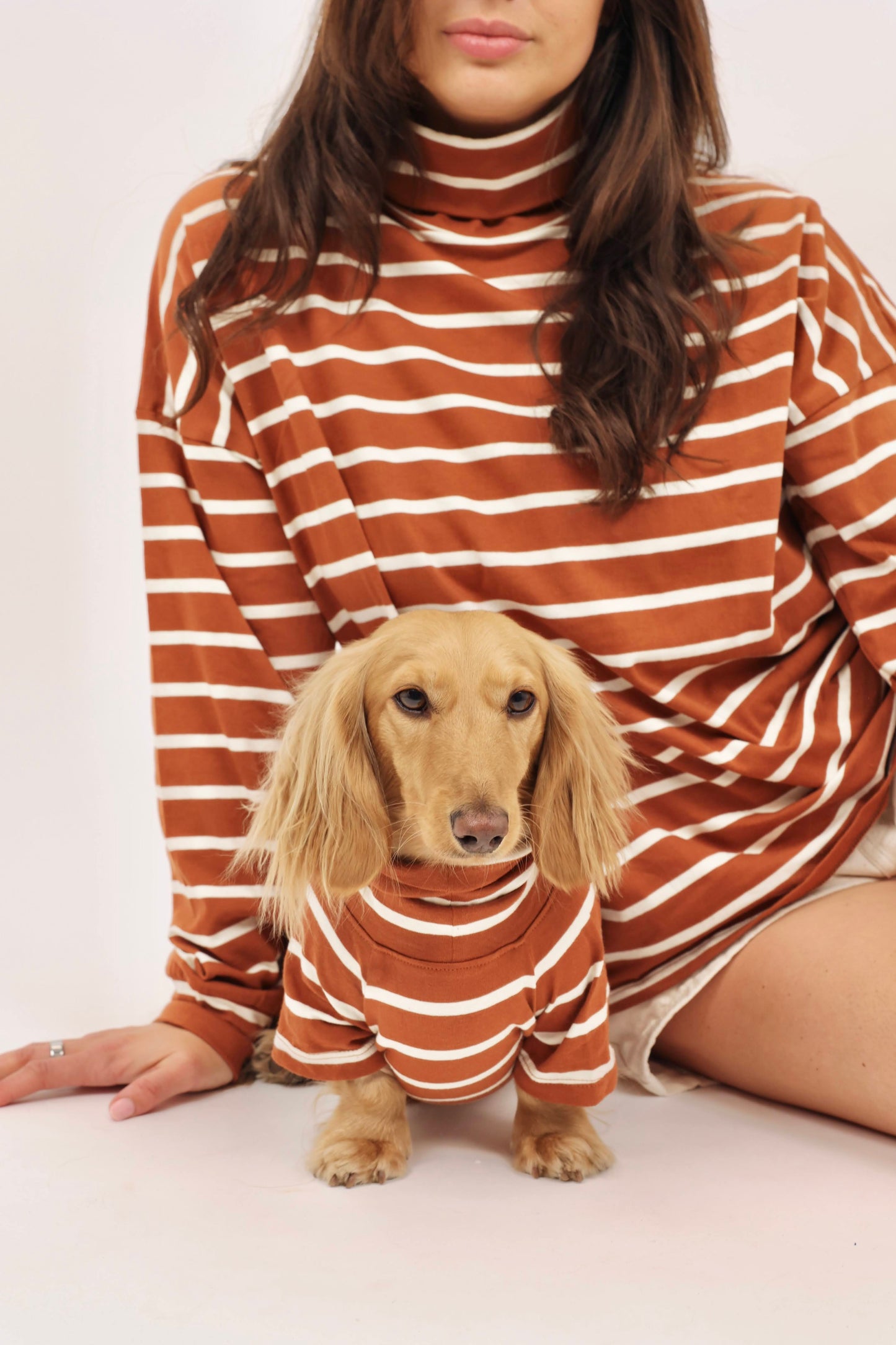 Brown Sugar and Charcoal Striped Set