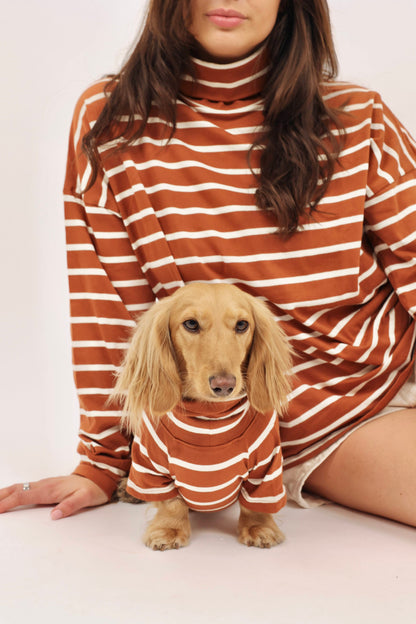 Brown Sugar and Charcoal Striped Set