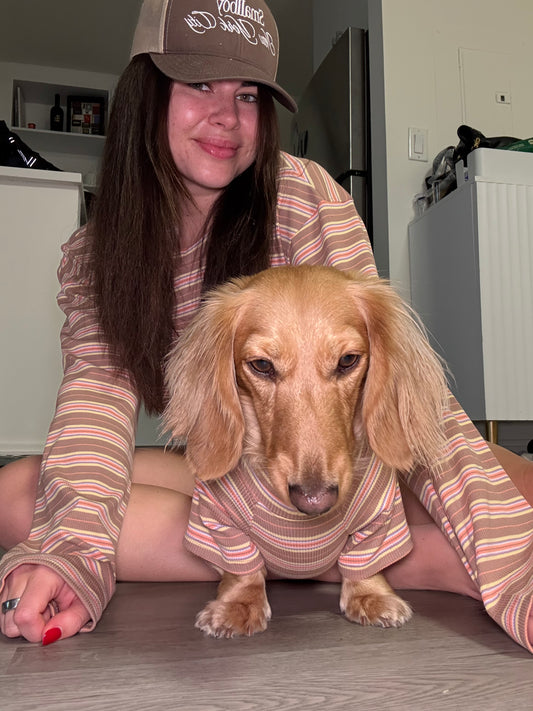 Cocoa Stripe Matching Set